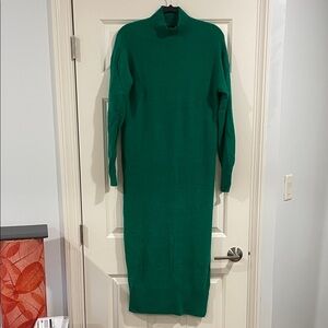ANTONIO MELANI Green Cashmere Long Sleeve Sweaterdress